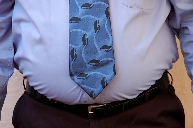 An overweight businessman