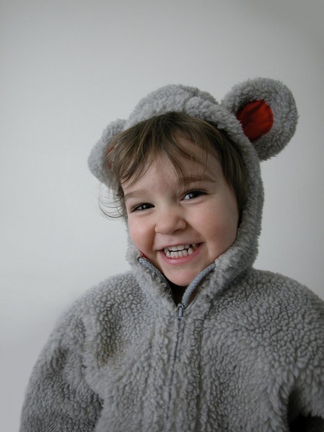 Little boy dressed up