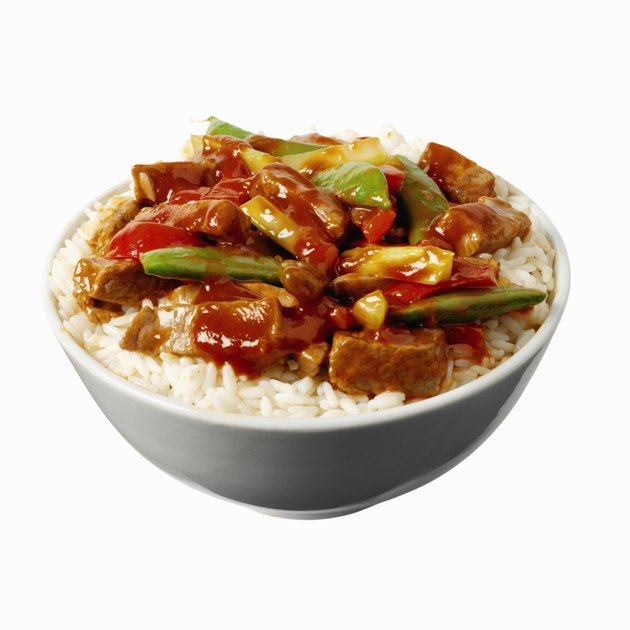 Close-up dish of Chinese food