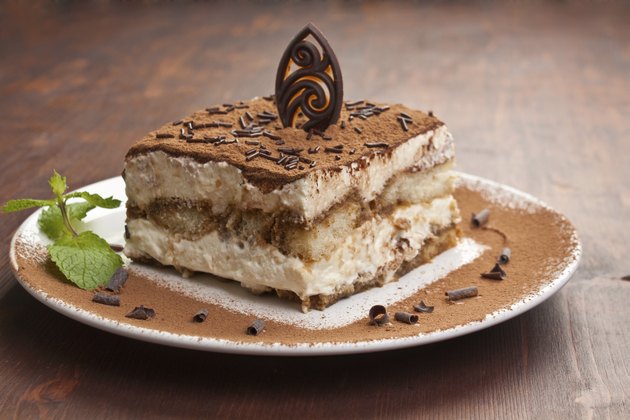 Portion of italian tiramissu cake