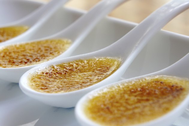 Creme Brulee in Ceramic Spoons