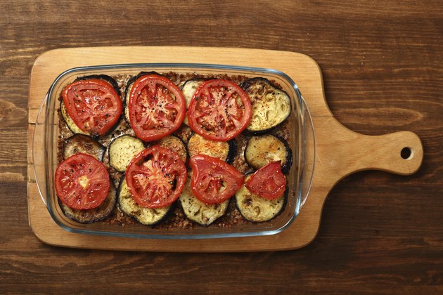 Roasted Eggplant with Tomato and Buckwheat Groats
