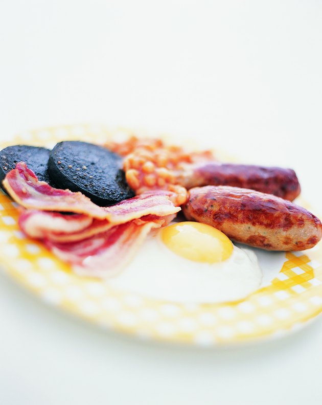 Plate With a Traditional English Breakfast