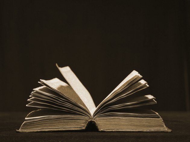 Open old book, studio shot