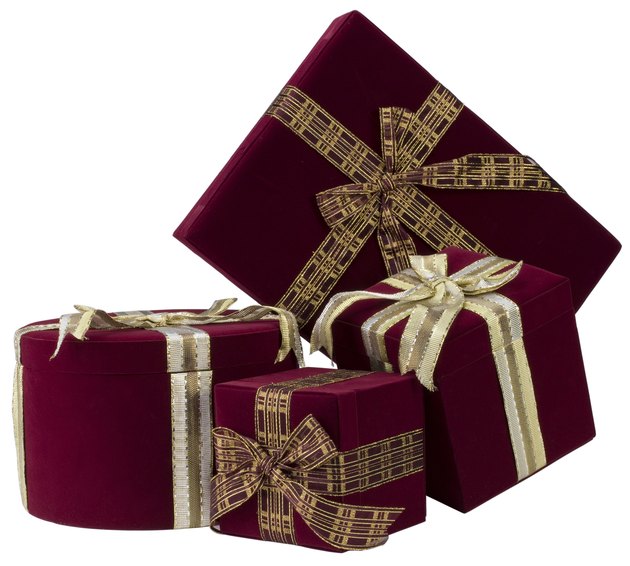 Wrapped gift boxes