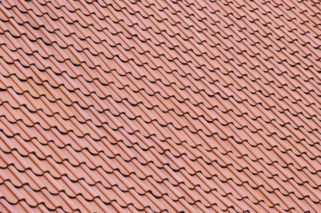 High angle view of shingles on a rooftop