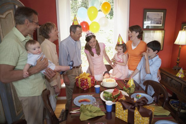 Family at a birthday party
