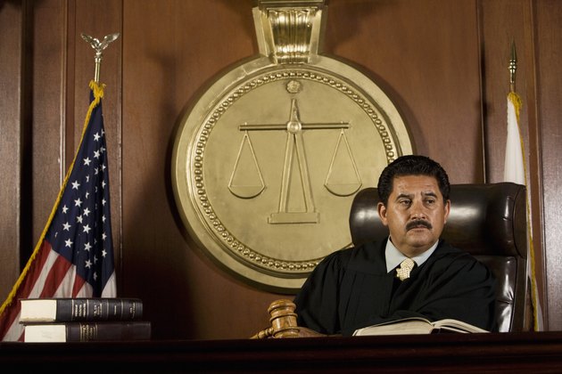 Judge sitting in court