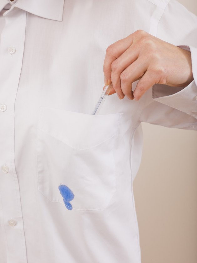 Ink spot on white shirt