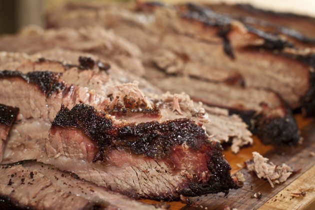 Sliced smoked brisket