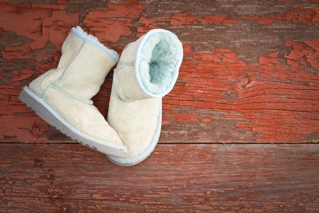 Warm winter sheepskin slippers