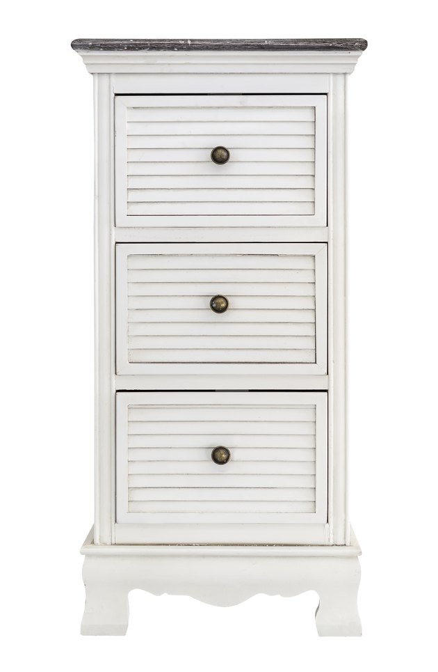 White wooden drawers cabinet
