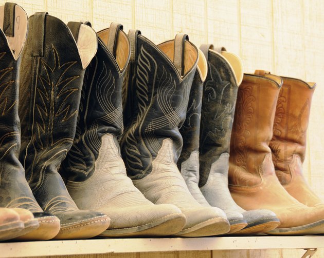 cowboy boots worn on the trail
