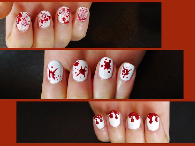 Halloween Blood Splatter Nail Art