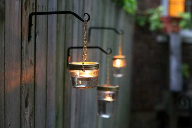 Outdoor Hanging Lights Using Mason Jars Tutorial