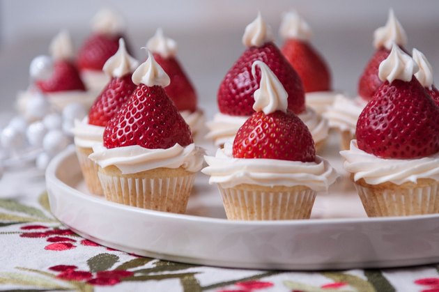 Santa Hat Strawberry Cupcakes Recipe