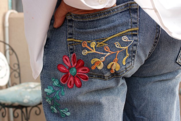 Floral Embroidery for Jeans Tutorial | eHow