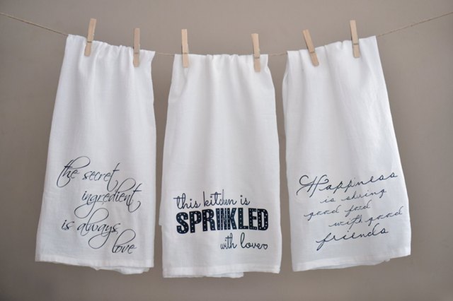 DIY Kitchen Towels With Quotes ehow