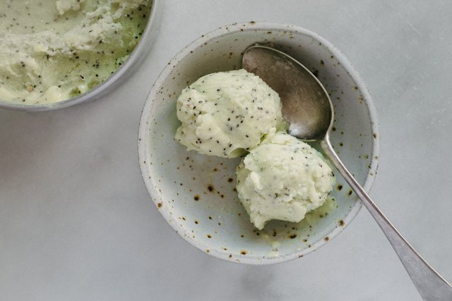 Use a just warm spoon to make for easy scooping.