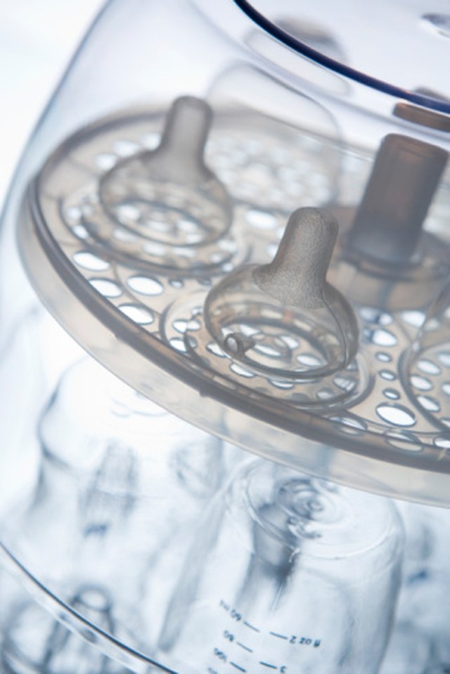 Drying bottles after online sterilising