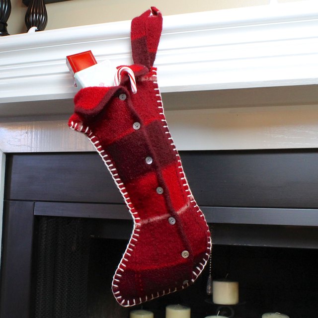 Felted Christmas Stocking for Home Décor [Free Shipping] - Felt & Yarn