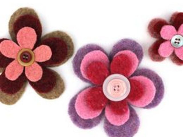 Felt Flowers Close Up - Kids DIY Crafts Stock Image - Image of flat, home:  159372171