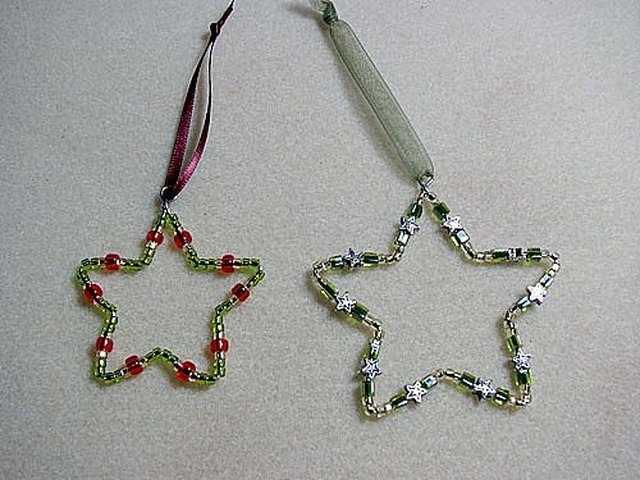 Beaded 2024 star ornament