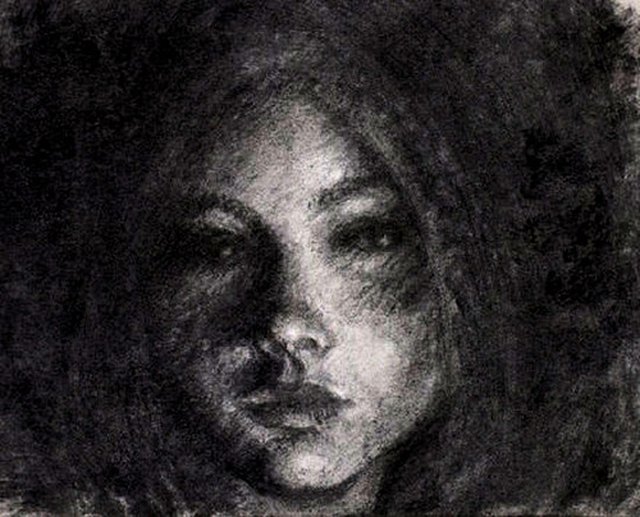 drawing with charcoal