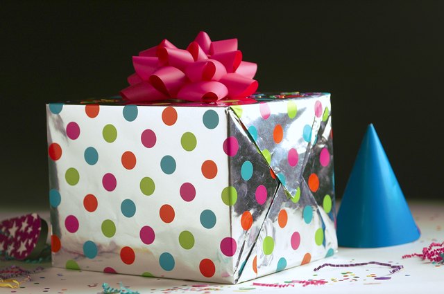 Birthday gift and party hat