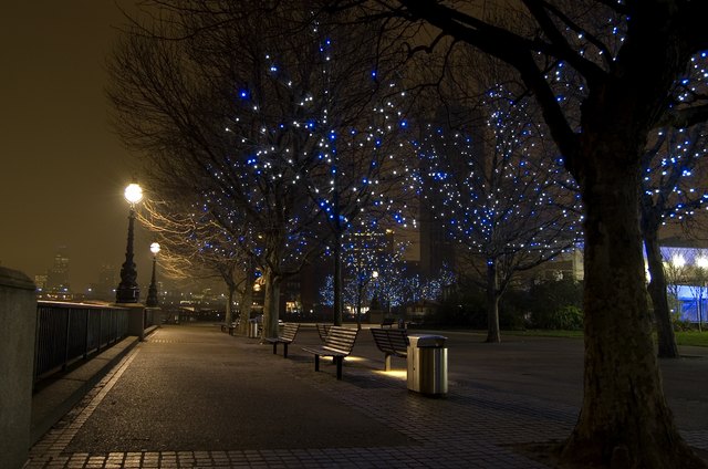 blue christmas lights hanukkah