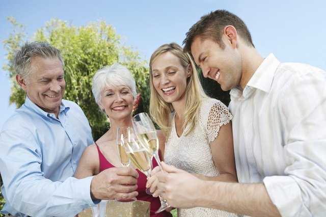 Family Toasting with Champagne