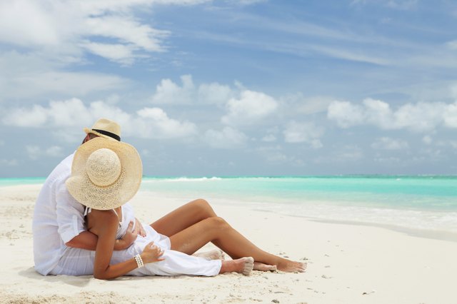 Couple on the beach of sea