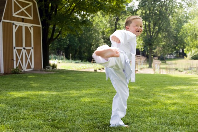 Boy doing karate