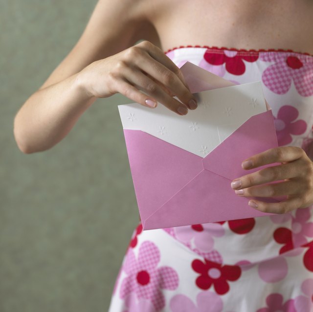 Taking card out of envelope