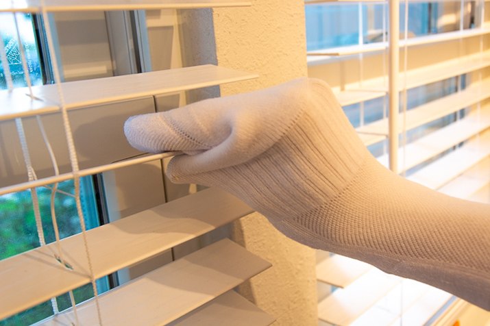 use socks to easily dust blinds