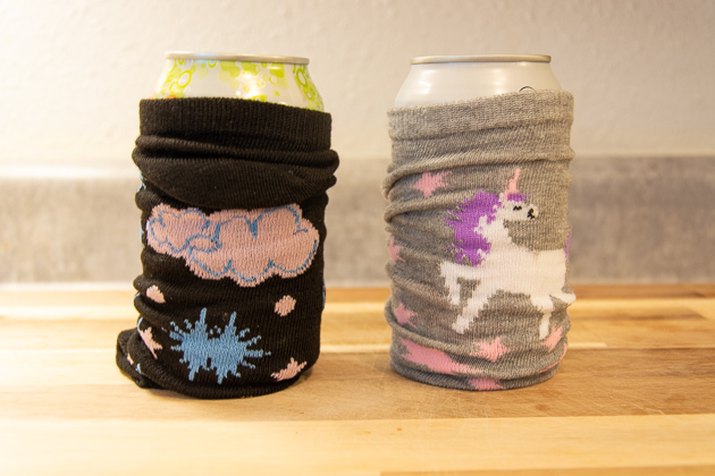 Use socks as a drink cozy
