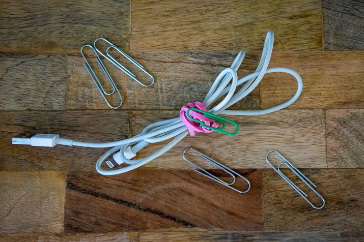 paper clip cord and cable binder