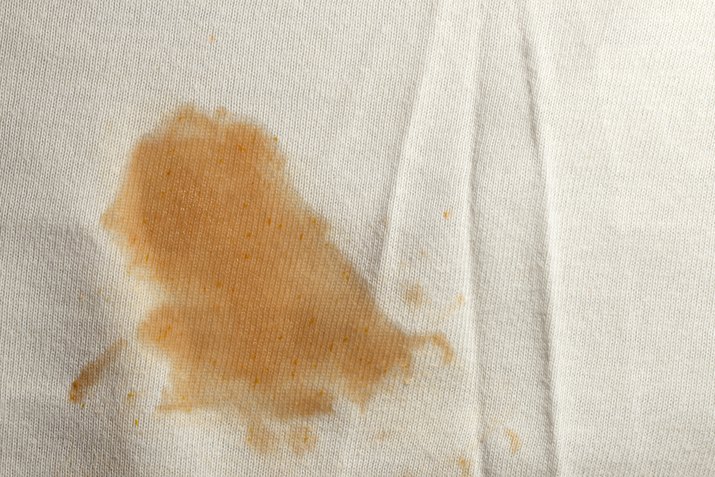 Tomato stain on white cloth
