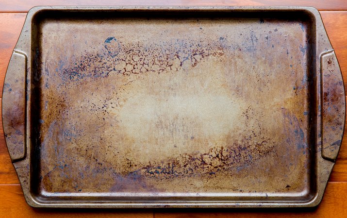 Old oven baking tray