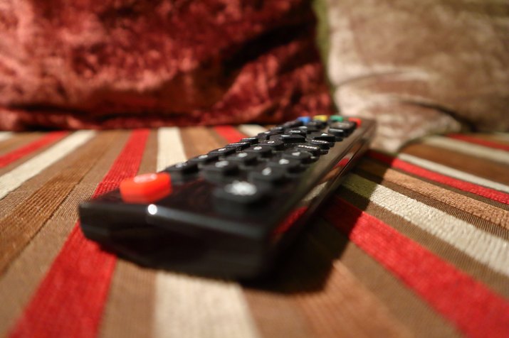 Remote control on sofa
