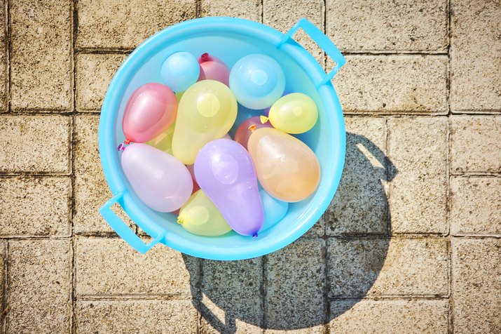 Water bomb stock in a bucket