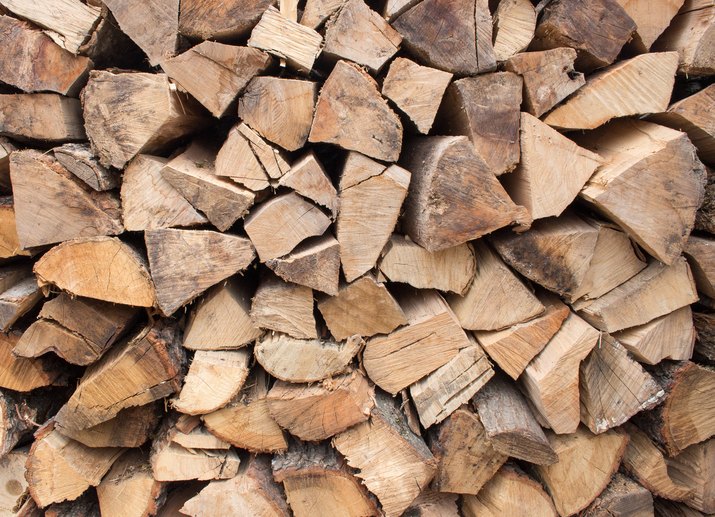 Background of chopped firewood