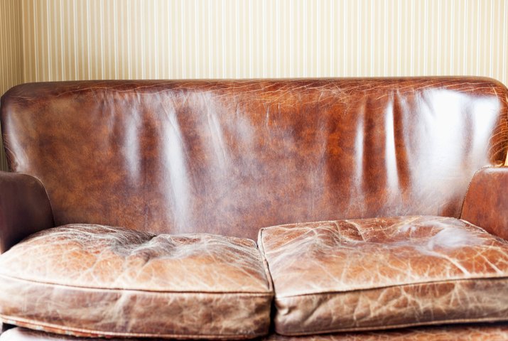 Old leather sofa