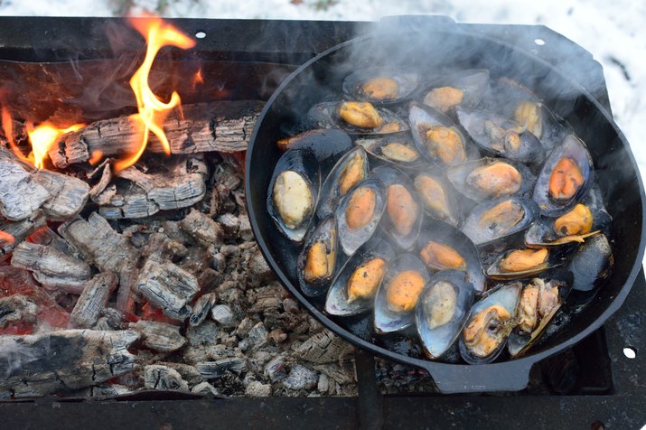 Mussels on the grill