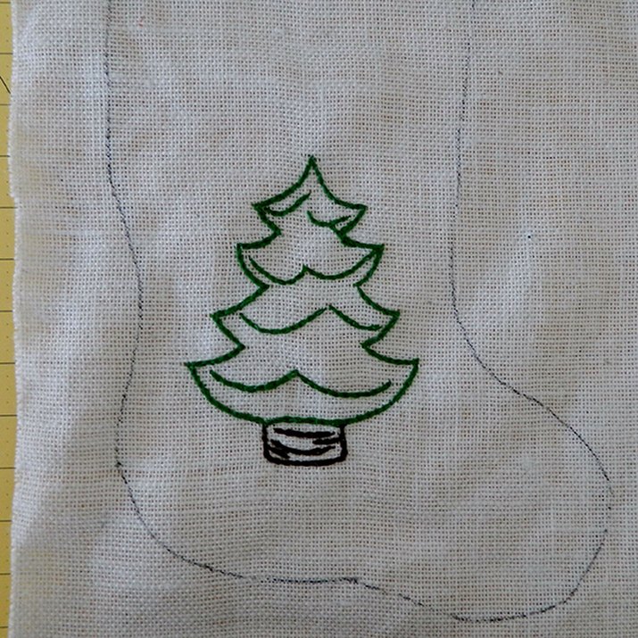 Woman embroidering
