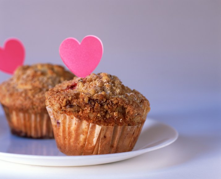 Muffins with hearts