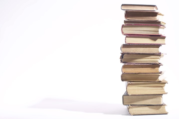 Stack of hardcover books