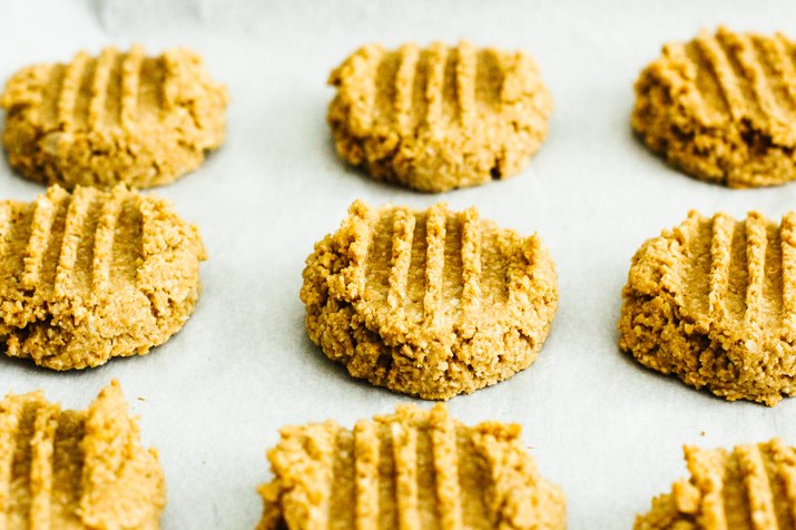 Peanut butter cookies on a white background