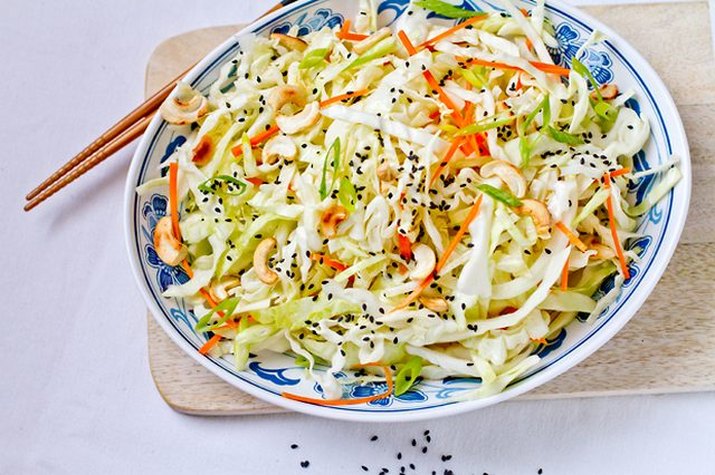 Cabbage Salad with Sesame Maple Dressing