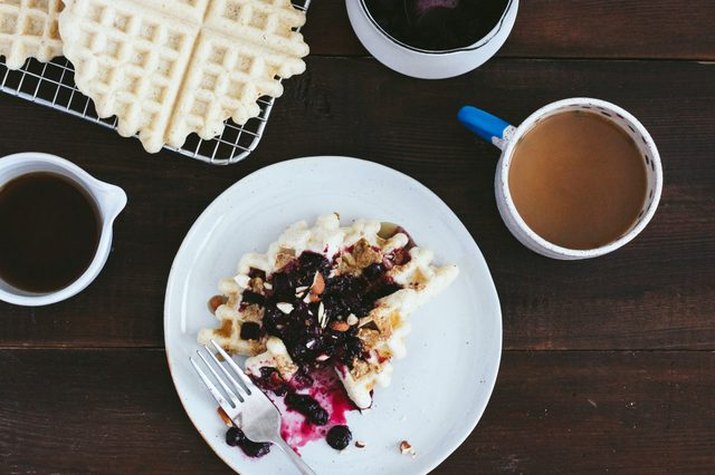 Gluten-Free Waffles with Berry Compote